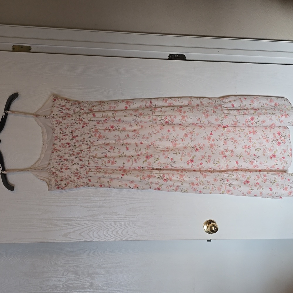 Altar'd State Cream and Pink Floral Maxi Dress - Picture 2 of 2